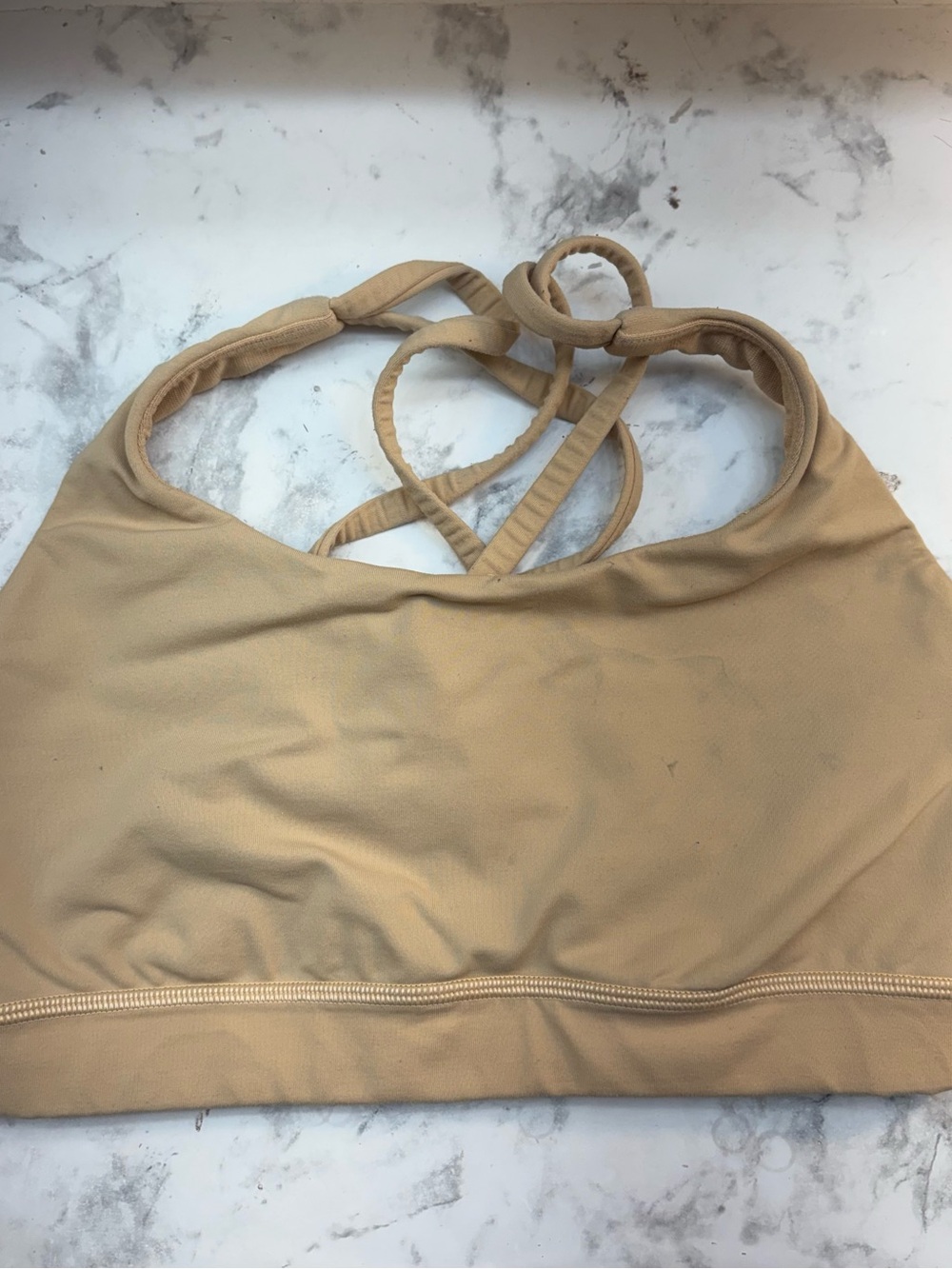 lululemon athletica Neutral Tan Sports Bra with Crisscross Back